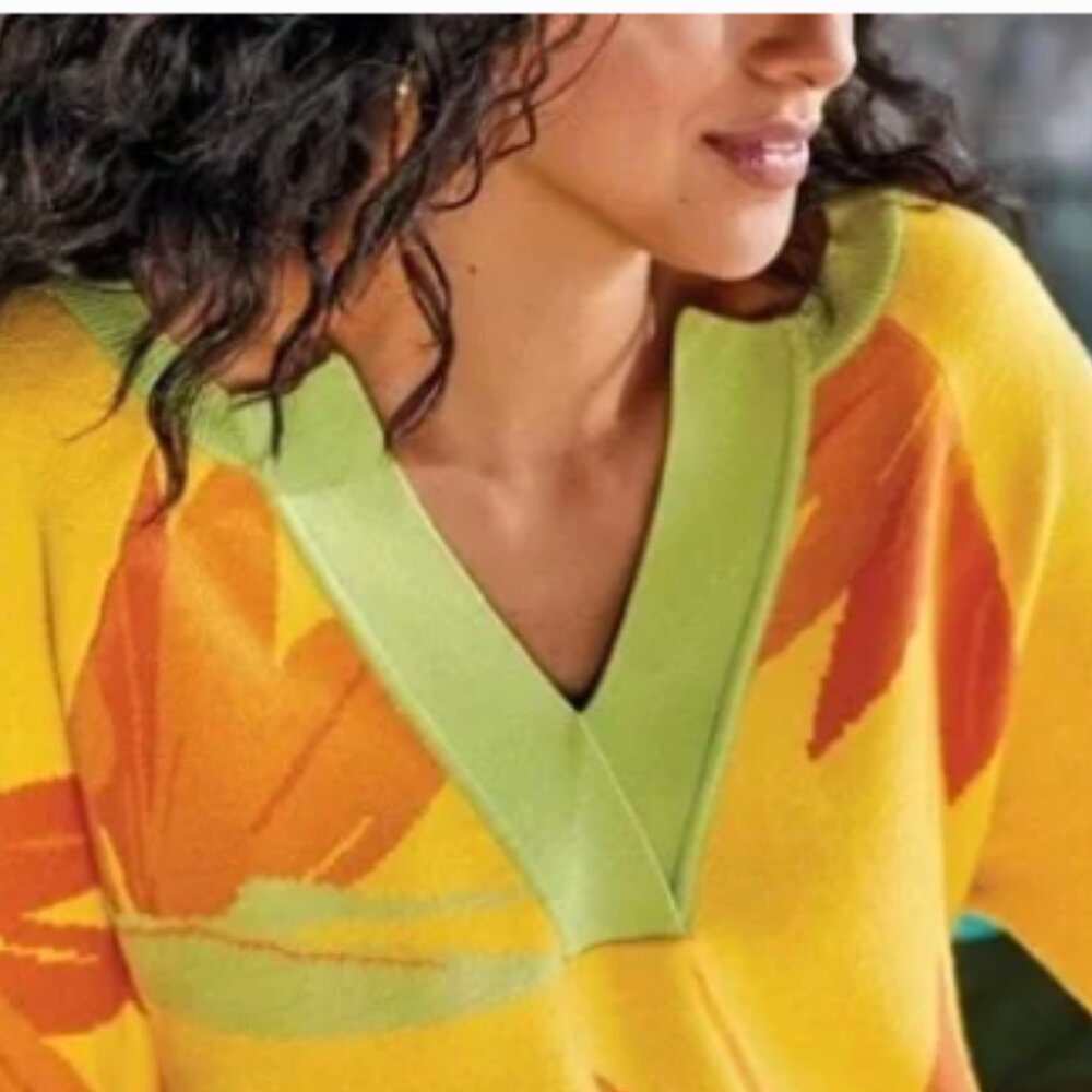 Soft Surroundings | La Paradiso Tropical Tunic Sweater 3/4 Sleeve | SZ S Women's - Picture 7 of 7